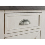 Table d'appoint de chevet Monterey en bois massif avec prises de courant cachées