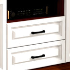 Meuble TV moderne blanc en bois avec rangement et gestion des câbles