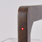 Lampadaires LED en bois vintage avec abat-jour en tissu