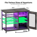 Meuble pour aquarium de 75 à 110 litres avec prises de courant et éclairage LED
