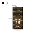 Meuble d'angle d'exposition moderne en bois et métal gris avec porte vitrée