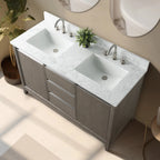 Meuble-lavabo Vanity Art avec évier en céramique et dessus en marbre reconstitué