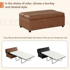 Lit d'appoint pliable ottoman convertible Twin Size avec matelas, canapé-lit rembourré en PU