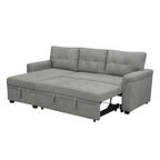Canapé d'angle réversible convertible avec lit gigogne, méridienne de rangement et pieds durables