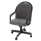 Chaise pivotante et inclinable à roulettes avec coussin pour salle à manger décontractée