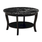 Table basse ronde avec étagère