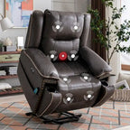 Fauteuil releveur confortable avec massage chauffant, porte-gobelet et port USB