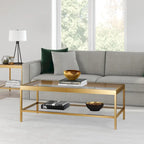 Table basse Alexis en métal et verre