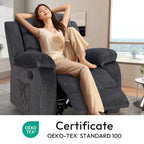 Fauteuil inclinable moelleux avec fonctions massage et chaleur