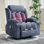 Fauteuil inclinable, Fauteuils à bascule avec massage et chauffage, Poches latérales et porte-gobelet