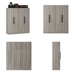 Armoire moderne autoportante en bois massif avec étagères de rangement