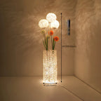 Lampadaire LED en rotin à brancher pour salon