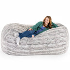 Grand canapé pouf de 7 pieds pour adultes - Luxe fausse fourrure