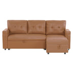 Canapé d'angle réversible avec lit gigogne, méridienne de rangement, pieds durables,