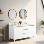 Meuble-lavabo Vanity Art avec évier en céramique et dessus en marbre reconstitué