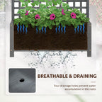 Jardinière en bois avec treillis, Carré potager surélevé pour plantes grimpantes avec trous de drainage et toit